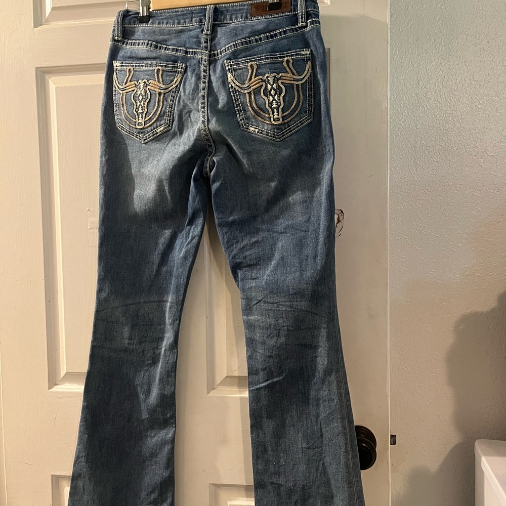 Stylish Blue Flare Women's Jeans - Picture 4 of 4